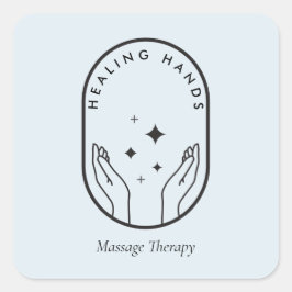 Modern Händer-massage, Hälsa Logotyp Blue Fyrkantigt Klistermärke