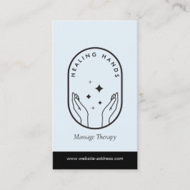 Modern Händer-massage, svart och blå Logotyp Visitkort