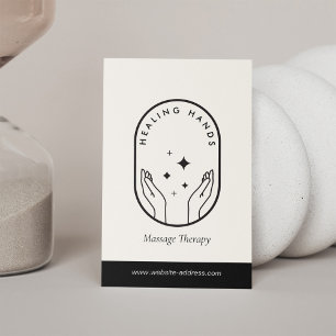 Modern Händer-massage, svart och ivoriansk Logotyp Visitkort