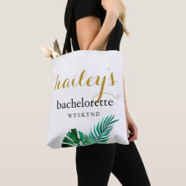 Modern Handflatan Bachelorette Helg med Namn Tygkasse