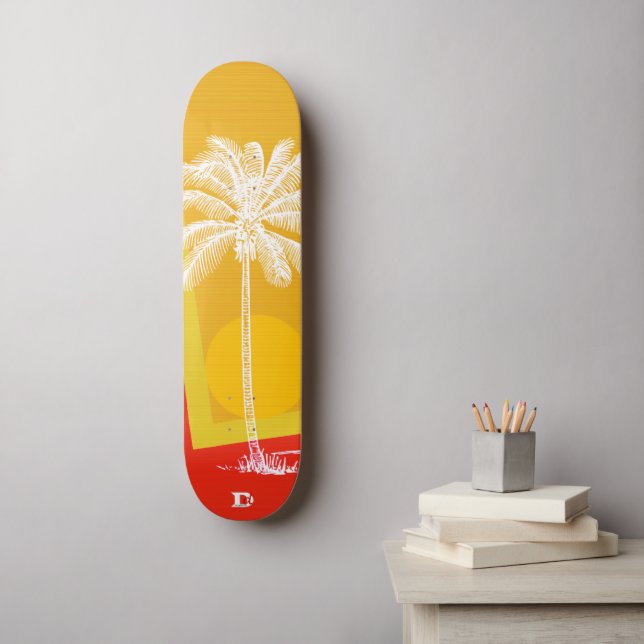 Modern Handflatan i Sunset Dd Brand Skateboard (Väggkonst)