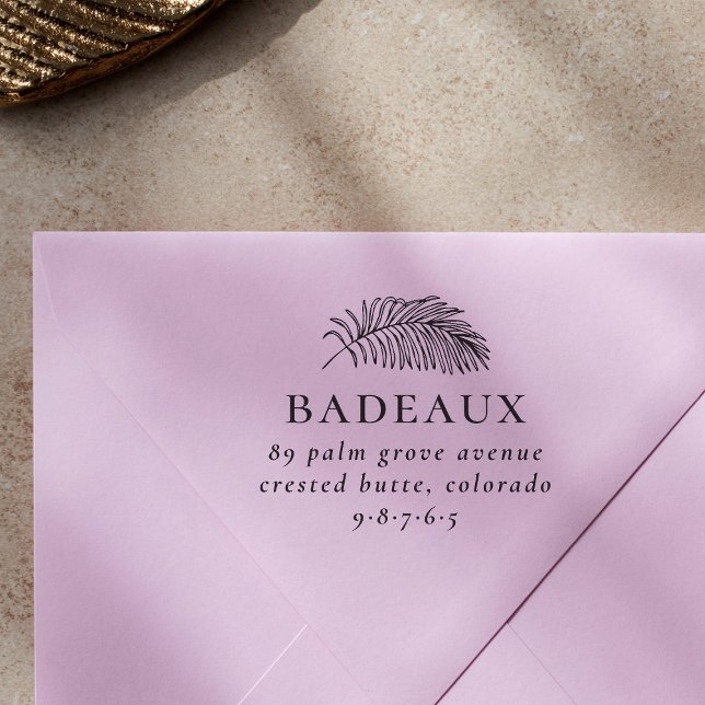 Modern Handflatan Lämna & Family Adress Returadres Stämpel (Stamp Mockup)