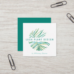 MODERN HANDFLATAN LÖV LOGOTYP lush botanik Life gr Fyrkantigt Visitkort