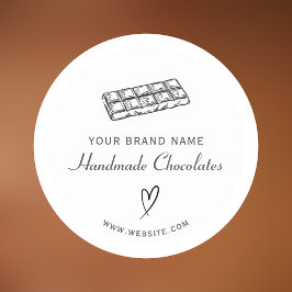 Modern handgjord chokladskrift Typo-dekal Runt Klistermärke