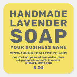 Modern handgjord lavender Soap-belysande Gult Fyrkantigt Klistermärke