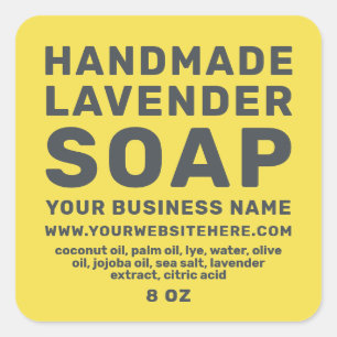 Modern handgjord lavender Soap-belysande Gult Fyrkantigt Klistermärke