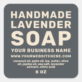 Modern handgjord Lavender Soap Black Ivory Fyrkantigt Klistermärke