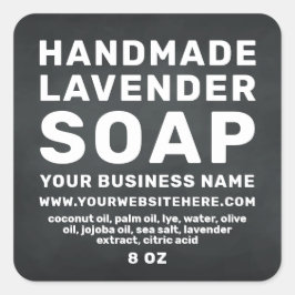 Modern handgjord Lavender Soap Chalkboard Fyrkantigt Klistermärke