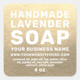 Modern handgjord Lavender Soap Champagne Guld Fyrkantigt Klistermärke
