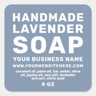 Modern handgjord Lavender Soap Denim Blue Fyrkantigt Klistermärke