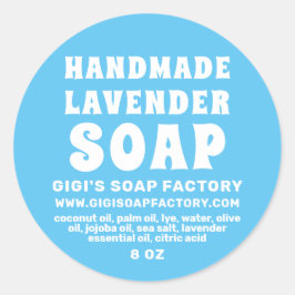 Modern handgjord Lavender Soap Himlar Blue Runt Klistermärke