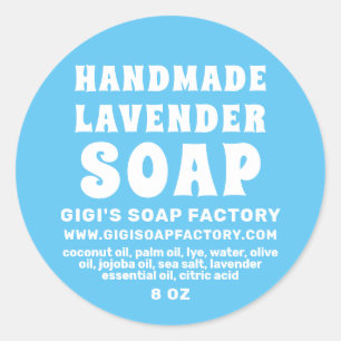 Modern handgjord Lavender Soap Himlar Blue Runt Klistermärke