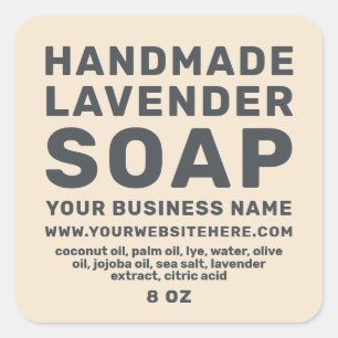 Modern handgjord Lavender Soap Ivory Fyrkantigt Klistermärke