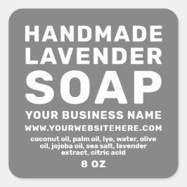 Modern handgjord Lavender Soap Mörk Grått Fyrkantigt Klistermärke
