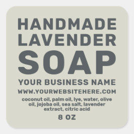 Modern handgjord Lavender Soap Silver Grönt Fyrkantigt Klistermärke