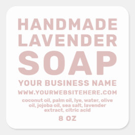 Modern handgjord Lavender Soap Silver Rosa White Fyrkantigt Klistermärke
