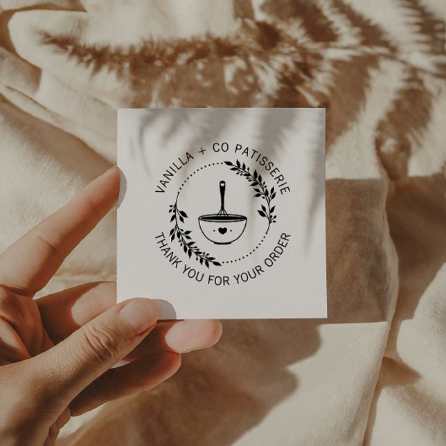 Modern handgjord med Kärlek Whisk Bakery Business Fyrkantigt Visitkort (Skapare uppladdad)