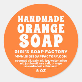 Modern handgjord Orange Soap Runt Klistermärke