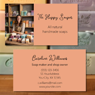 Modern handgjord soap-butik-soppor visitkort