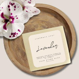 Modern handgjord soapingrediens beige fyrkantigt klistermärke