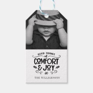 Modern handletsed Black White Photo Sticker G Presentetikett