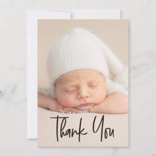 Modern handlettering Anpassad babybad foto Tack Kort