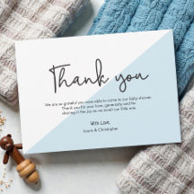Modern Handlettering Baby Shower Blå tack