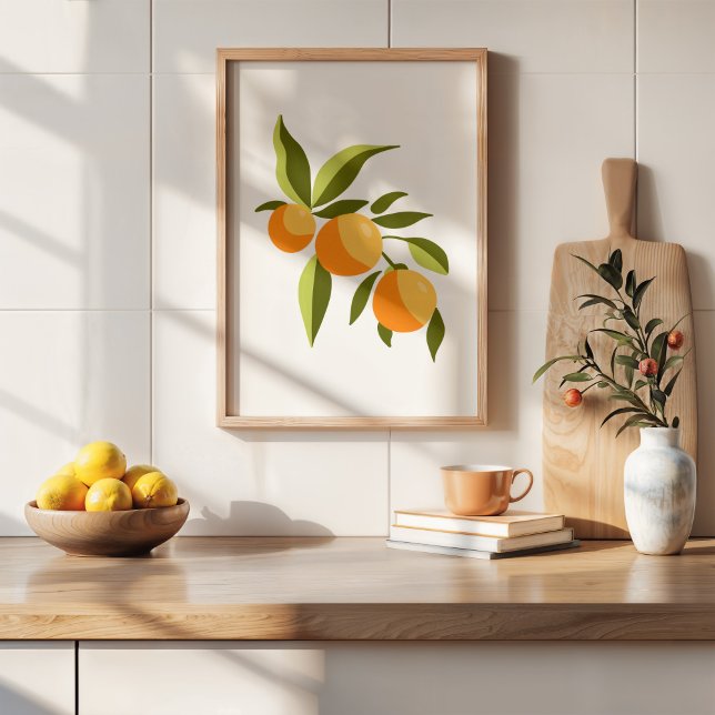 Modern Handmålad Gouache Orange Kvists Konst Poster (Skapare uppladdad)