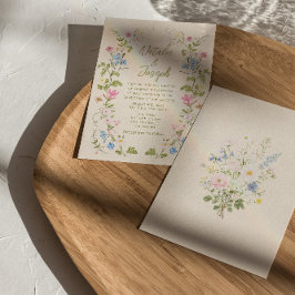 Modern Handritad Blommig Sommarbröllop Inbjudningar
