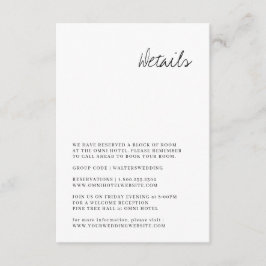 Modern handritad Bröllop-detaljkort Tilläggskort