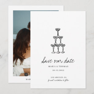 Modern Handritad Bröllops Save the Date Spara Datumet