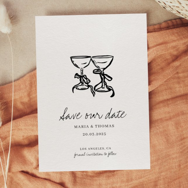 Modern Handritad Bröllops Save the Date Spara Datumet (Skapare uppladdad)