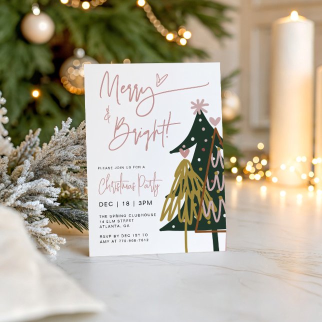 Modern Handritad Glad och Lysande Julfest Inbjudningar (Skapare uppladdad)