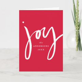 Modern handritad glädje Röd Icke-foto Helgkort