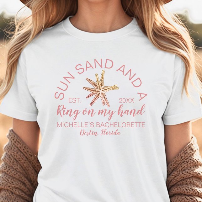 Modern Handritad Strand Senterbrud Brud T Shirt (Skapare uppladdad)