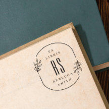 Modern handritade Löv Ex Libris eget namn