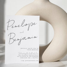 Modern handskrift Black White Bröllop allt i ett