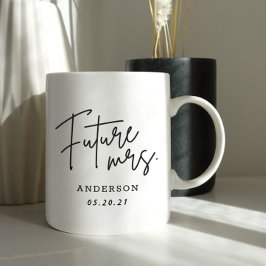 Modern handskrift framtida fru Förlovningspresent Kaffemugg