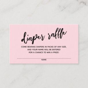 Modern handskriftsblad Raffle Biljett Blek Rosa Tilläggskort