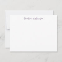 Modern handskriftsformat Lilac Personlig Stationer