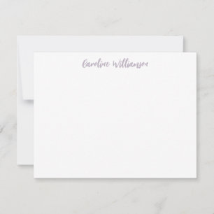 Modern handskriftsformat Lilac Personlig Stationer Anteckningskort