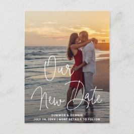 Modern handskriftsfoto Ändra datum Meddelande Vykort