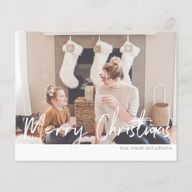 Modern handskriftsfoto för God jul Budget Flygblad (Framsidan)