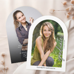 Modern handskriftsskript Foto Arched Studenten Inbjudningar