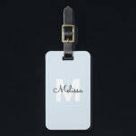Modern handskriftsskript i Monogram, enkelt Namn Bagagebricka<br><div class="desc">Modern monogram kombinerat med handskriftsgrafi.</div>