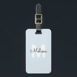 Modern handskriftsskript i Monogram, enkelt Namn Bagagebricka<br><div class="desc">Modern monogram kombinerat med handskriftsgrafi.</div>