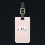 Modern handskriftsskript i Monogram, enkelt Namn Bagagebricka<br><div class="desc">Modern monogram kombinerat med handskriftsgrafi.</div>