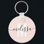 Modern handskriftsskript i Monogram Namn enkel Nyckelring<br><div class="desc">Modern monogram med handskriftsskript namn.</div>