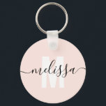 Modern handskriftsskript i Monogram Namn enkel Nyckelring<br><div class="desc">Modern monogram med handskriftsskript namn.</div>