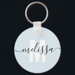 Modern handskriftsskript i Monogram Namn enkel Nyckelring<br><div class="desc">Modern monogram med handskriftsskript namn.</div>